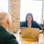 Attorney meeting with a client