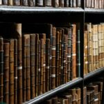 Shelves of old law books